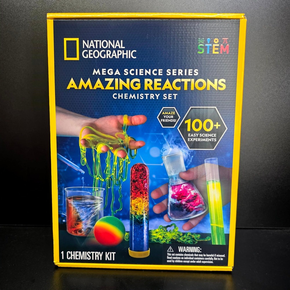 National Geographic Amazing Reactions Chemistry Set Slime Multicolor STEM Toy
